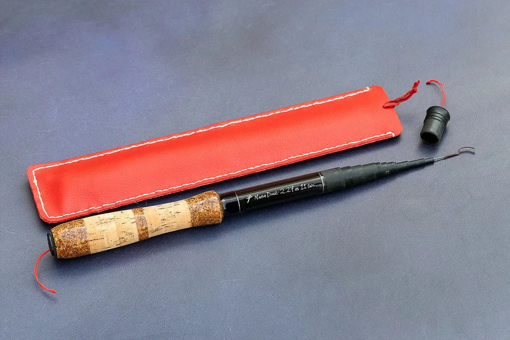 Pocket Tenkara Rod Graphite 268 9ft micro rod 28cm collapsed handmade in Spain by Mario Diaz